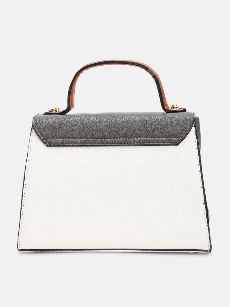 The Curatus Satchel Bag With Pouch - Moon Grey & Chalk White