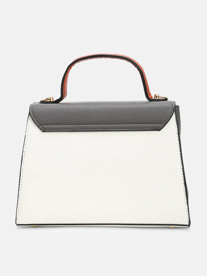 The Curatus Satchel Bag With Pouch - Moon Grey & Chalk White