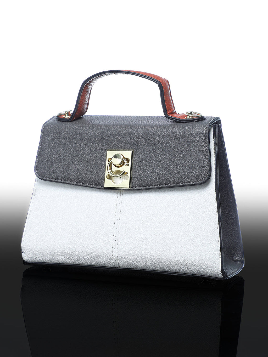 The Curatus Satchel Bag With Pouch - Moon Grey & Chalk White