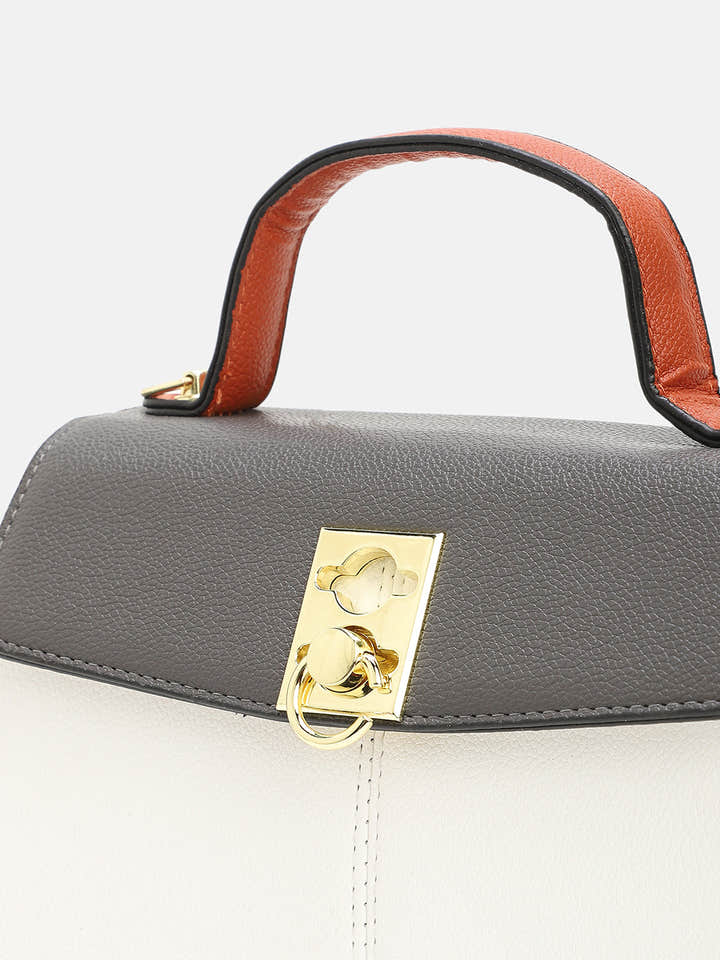 The Curatus Satchel Bag With Pouch - Moon Grey & Chalk White