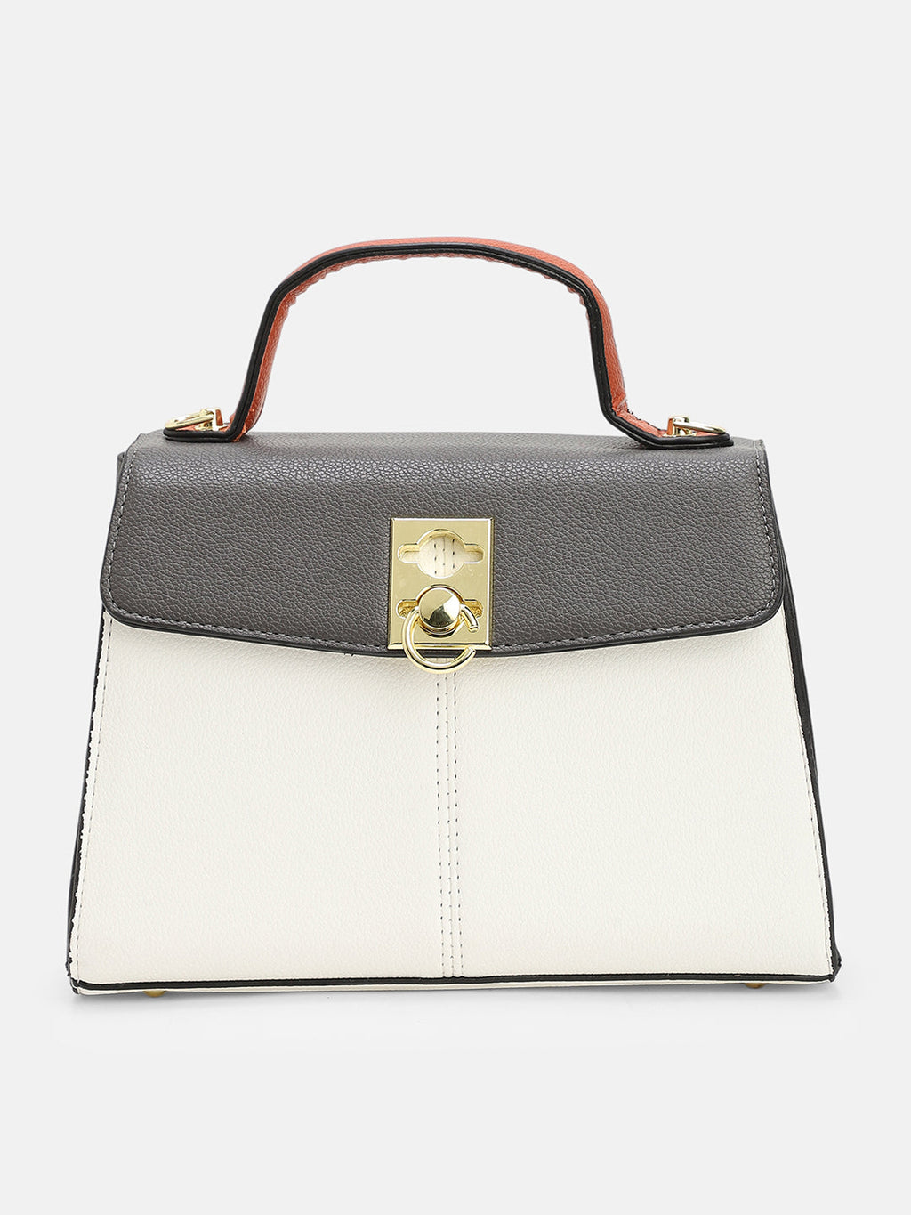 The Curatus Satchel Bag With Pouch - Moon Grey & Chalk White