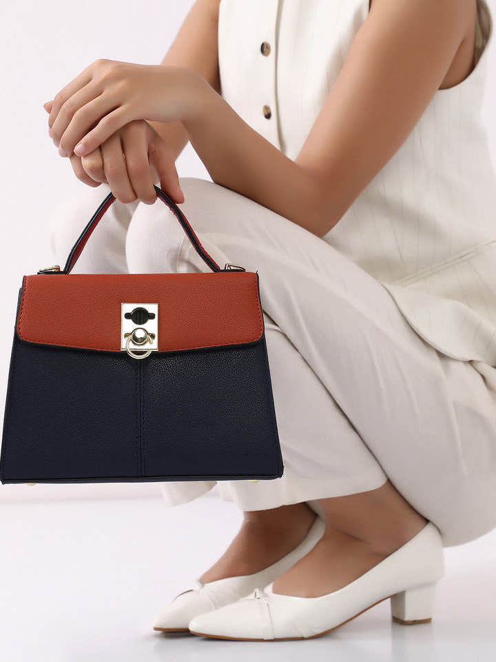 The Curatus Satchel Bag With Pouch - Sienna Brown & Obsidian Black