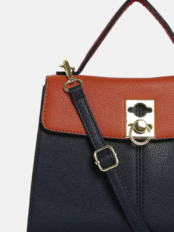The Curatus Satchel Bag With Pouch - Sienna Brown & Obsidian Black