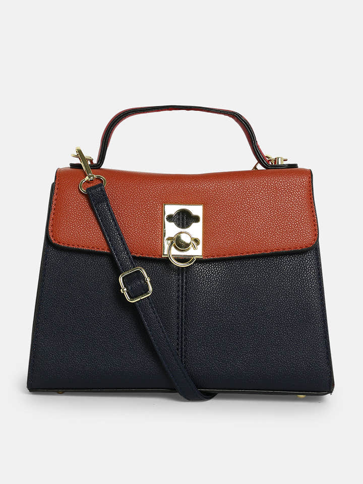 The Curatus Satchel Bag With Pouch - Sienna Brown & Obsidian Black