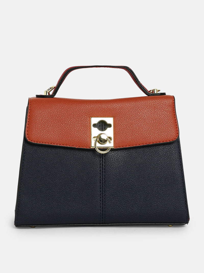 The Curatus Satchel Bag With Pouch - Sienna Brown & Obsidian Black