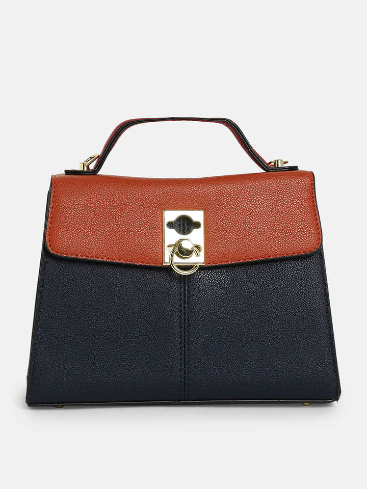 The Curatus Satchel Bag With Pouch - Sienna Brown & Obsidian Black