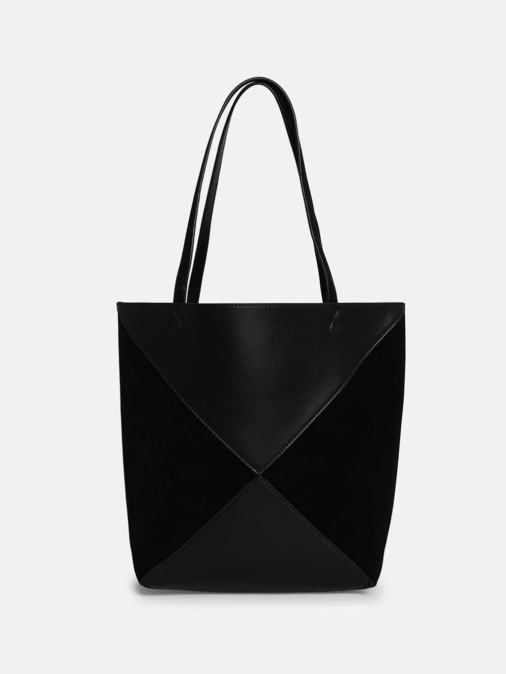 The Veloure Tote Bag With Pouch - Onyx Black