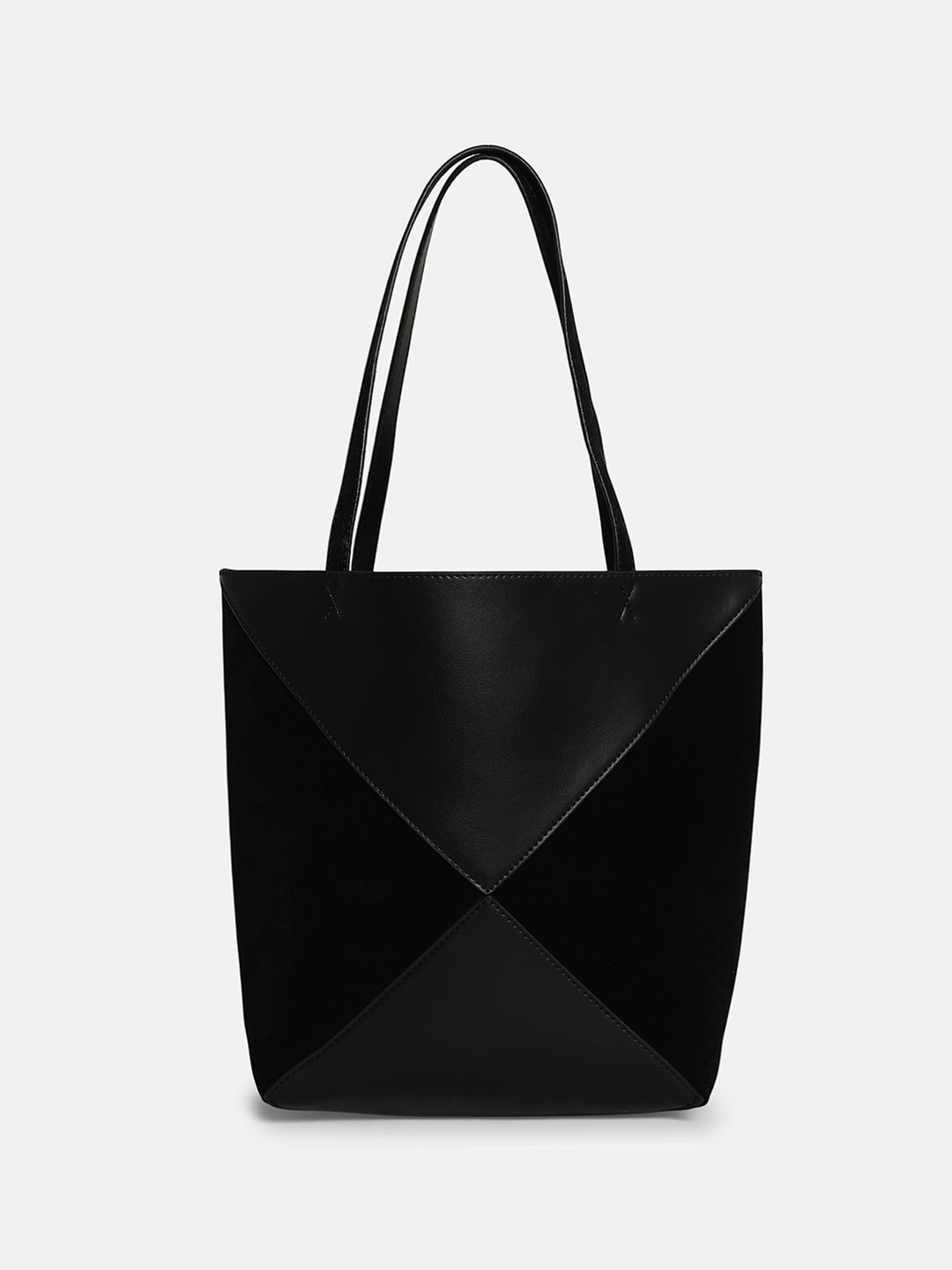 The Veloure Tote Bag With Pouch - Onyx Black