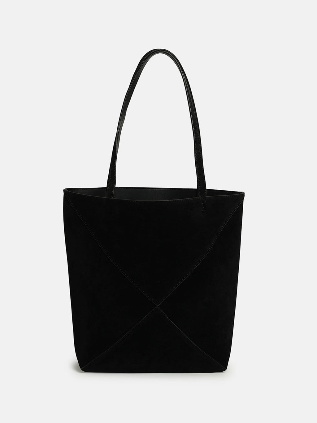 The Veloure Tote Bag With Pouch - Onyx Black