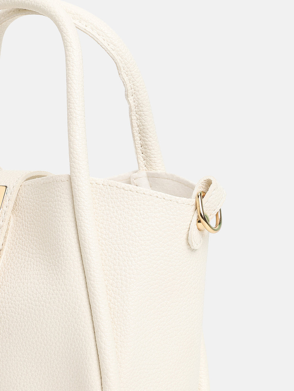 The Galleria Hand Bag With Pouch - Ivory White