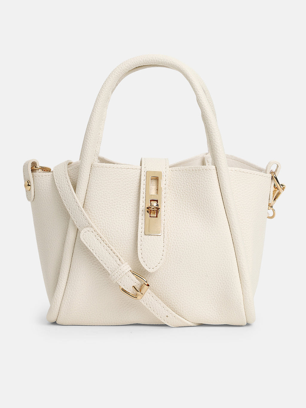 The Galleria Hand Bag With Pouch - Ivory White
