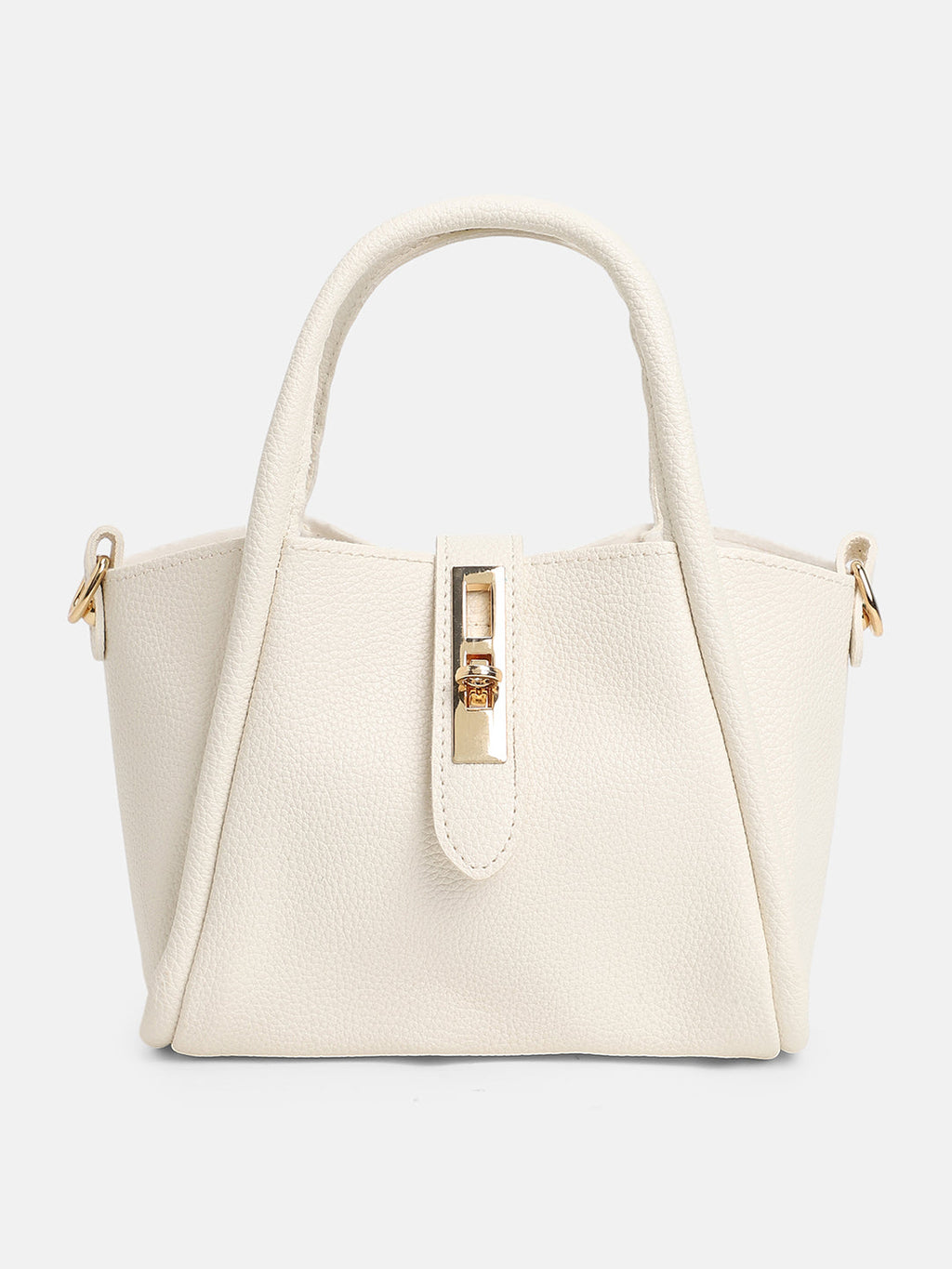 The Galleria Hand Bag With Pouch - Ivory White