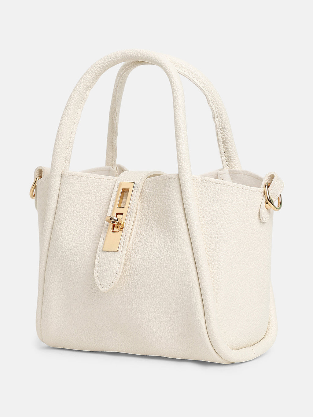 The Galleria Hand Bag With Pouch - Ivory White