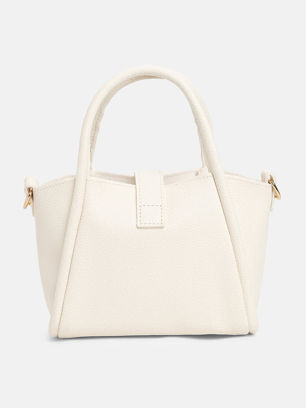 The Galleria Hand Bag With Pouch - Ivory White