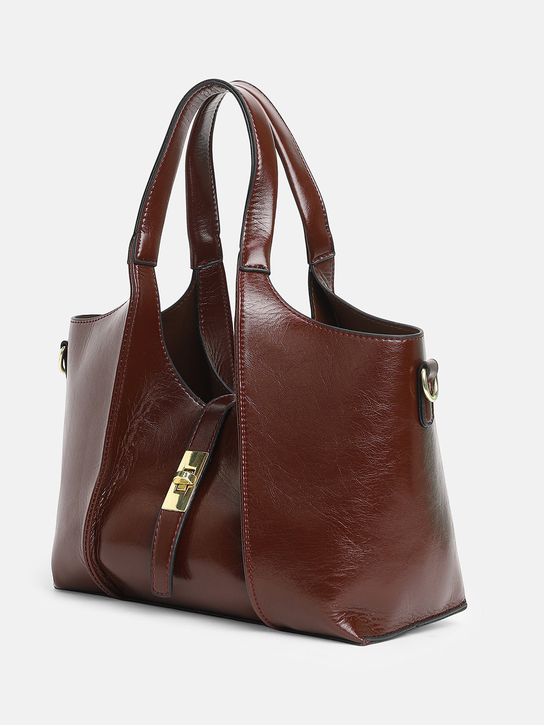 The Foldara Hand Bag With Pouch - Mocha Brown