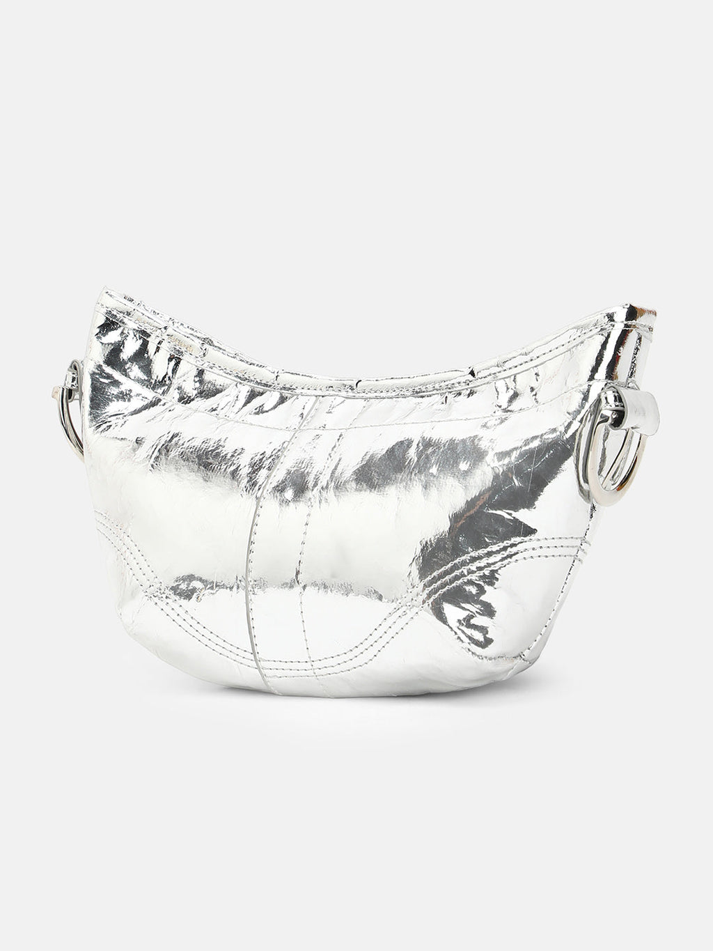 The Crescent Sling Bag - Metallic Silver