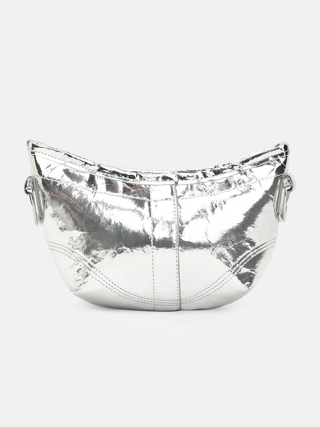 The Crescent Sling Bag - Metallic Silver