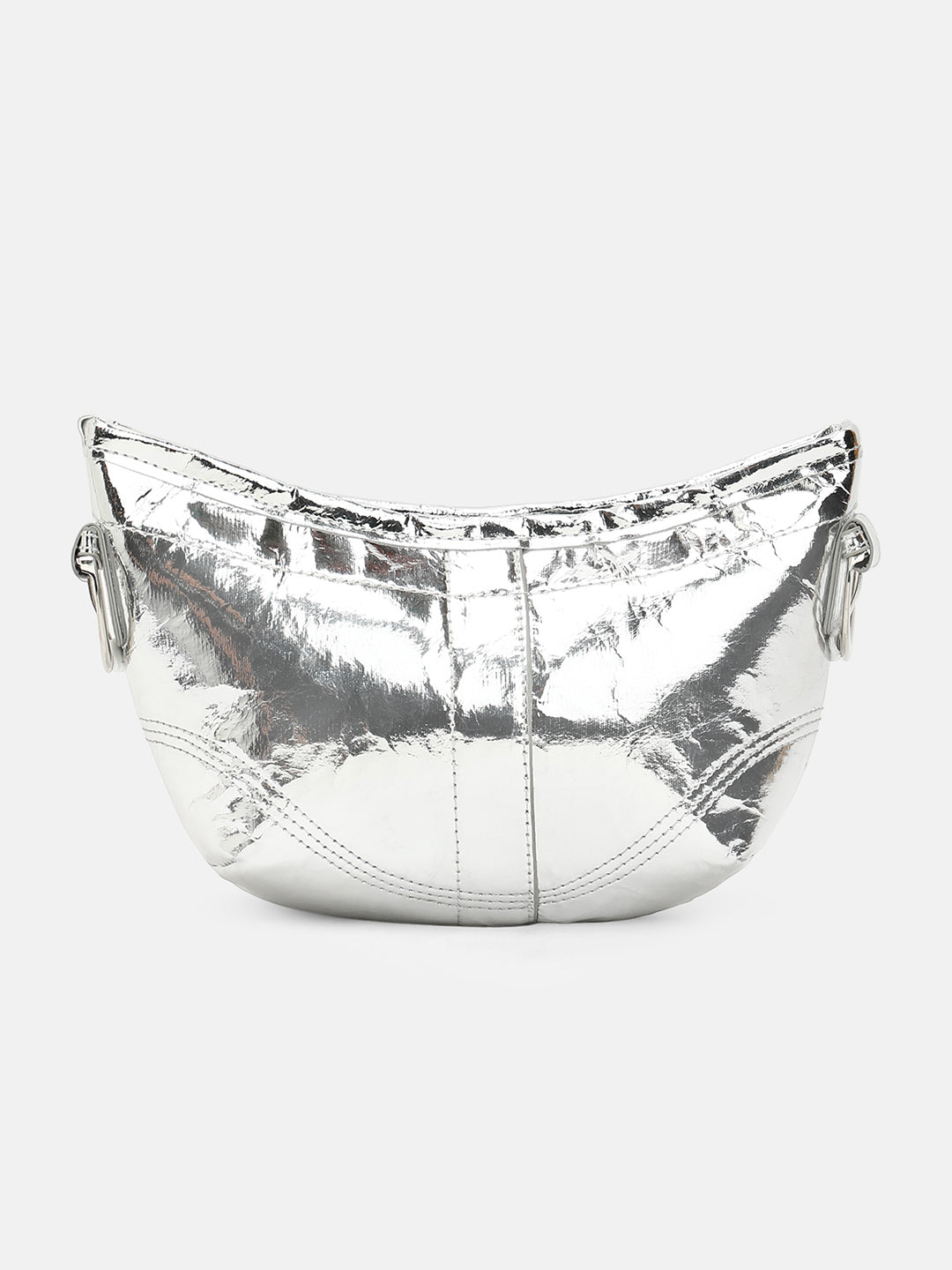 The Crescent Sling Bag - Metallic Silver
