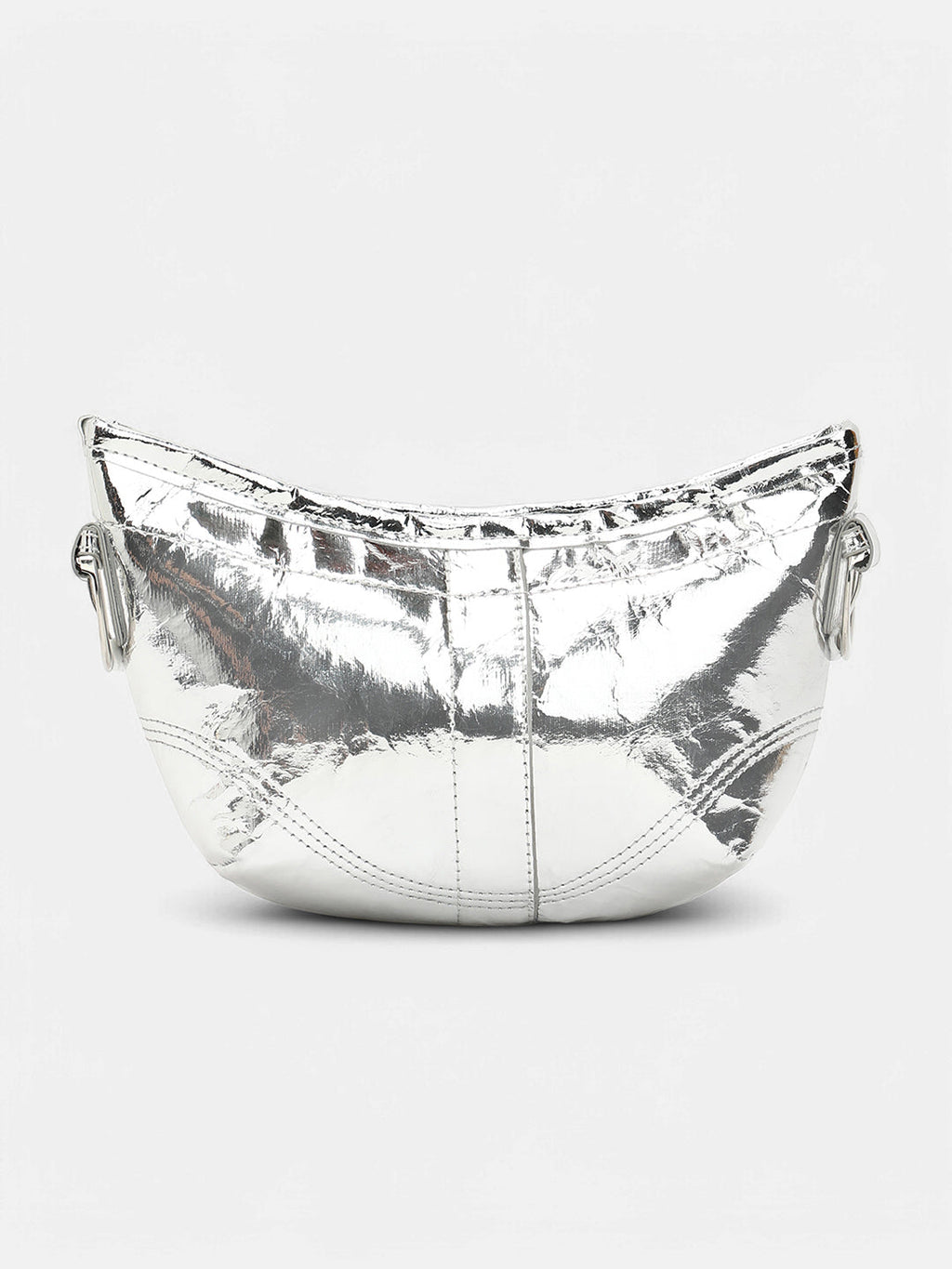 The Crescent Sling Bag - Metallic Silver