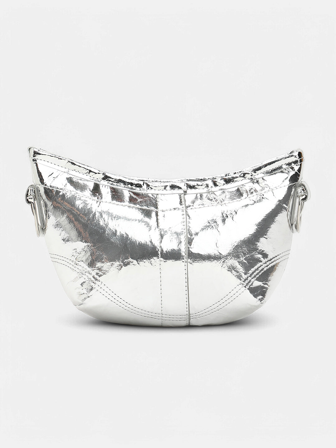The Crescent Sling Bag - Metallic Silver