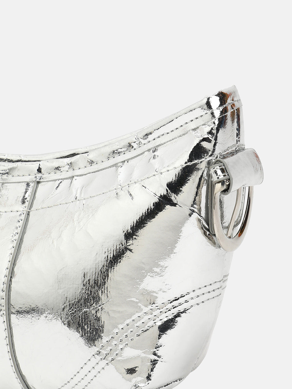 The Crescent Sling Bag - Metallic Silver