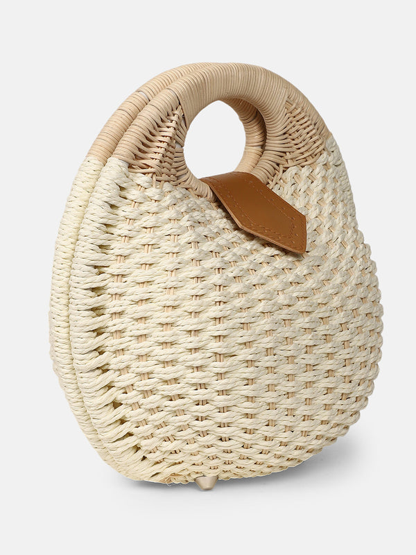 The The Straw-Orb Hand Bag Hand Bag - Off-White