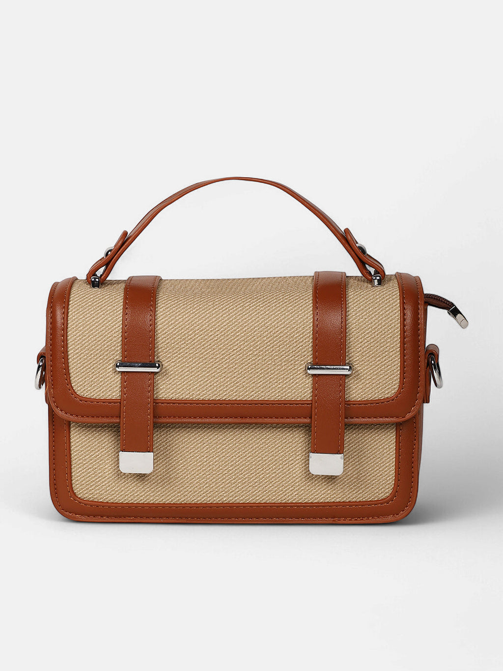 The Linea-Block Hand Bag - Tan Brown