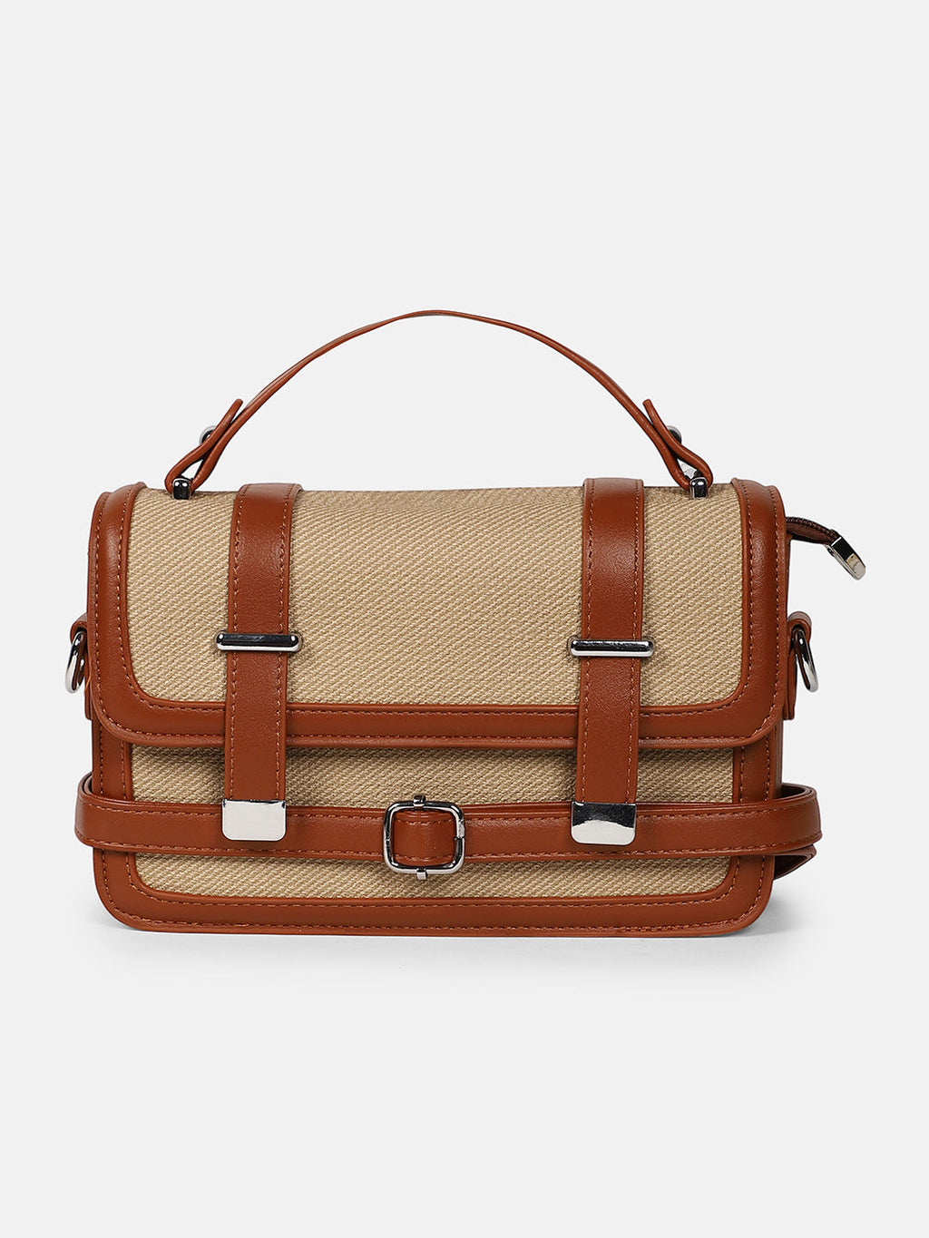 The Linea-Block Hand Bag - Tan Brown