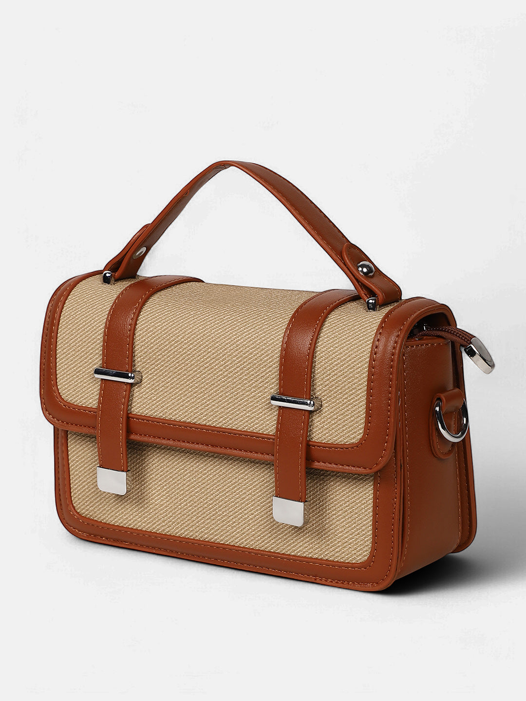 The Linea-Block Hand Bag - Tan Brown