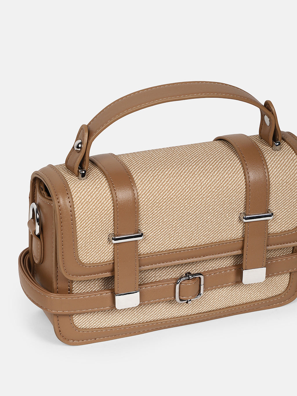 The Linea-Block Hand Bag - Ash Brown