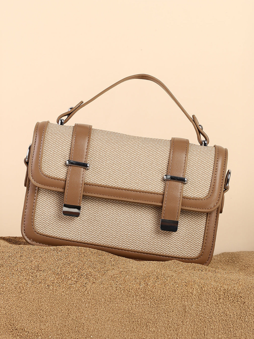 The Linea-Block Hand Bag - Ash Brown