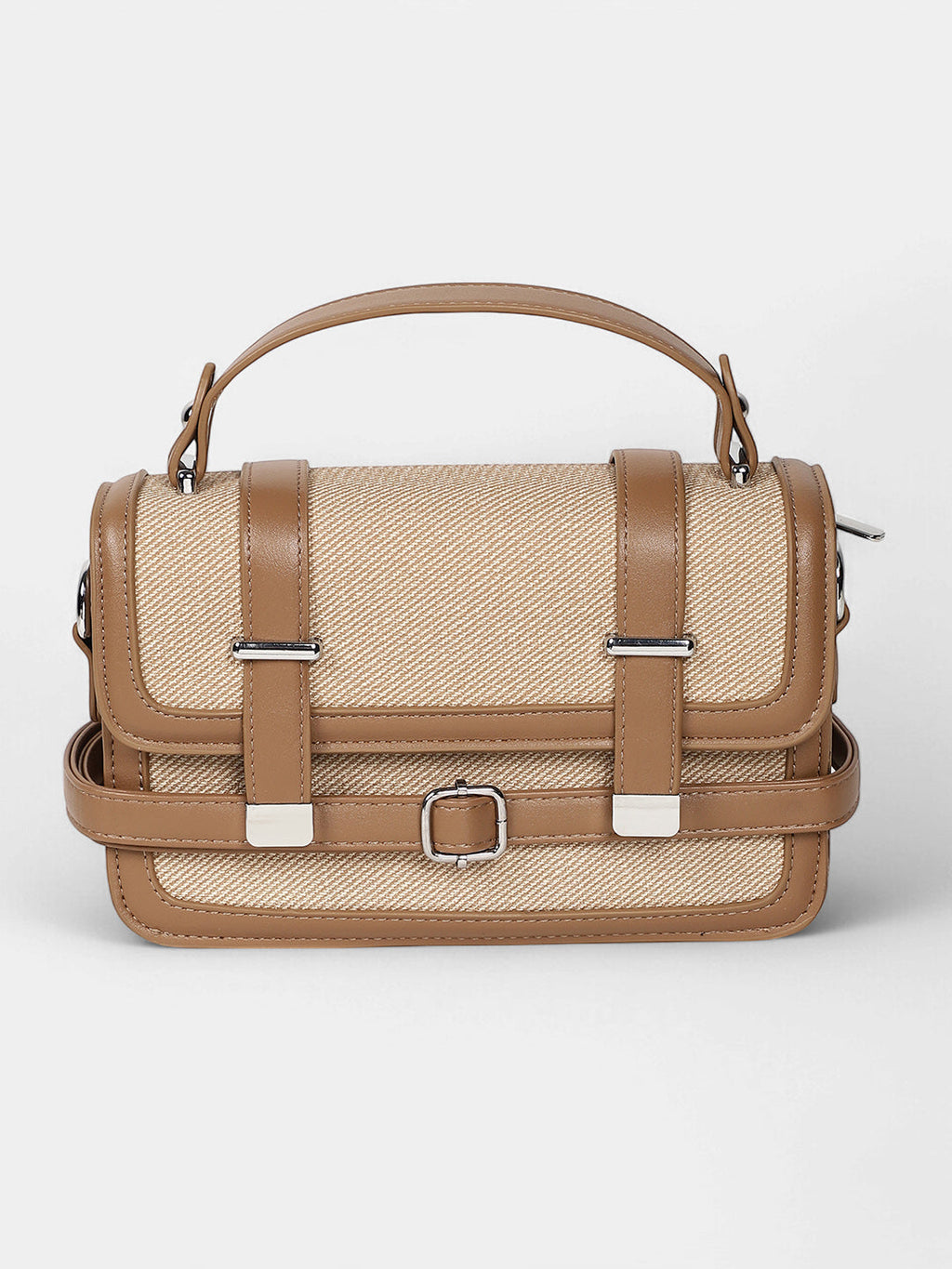 The Linea-Block Hand Bag - Ash Brown