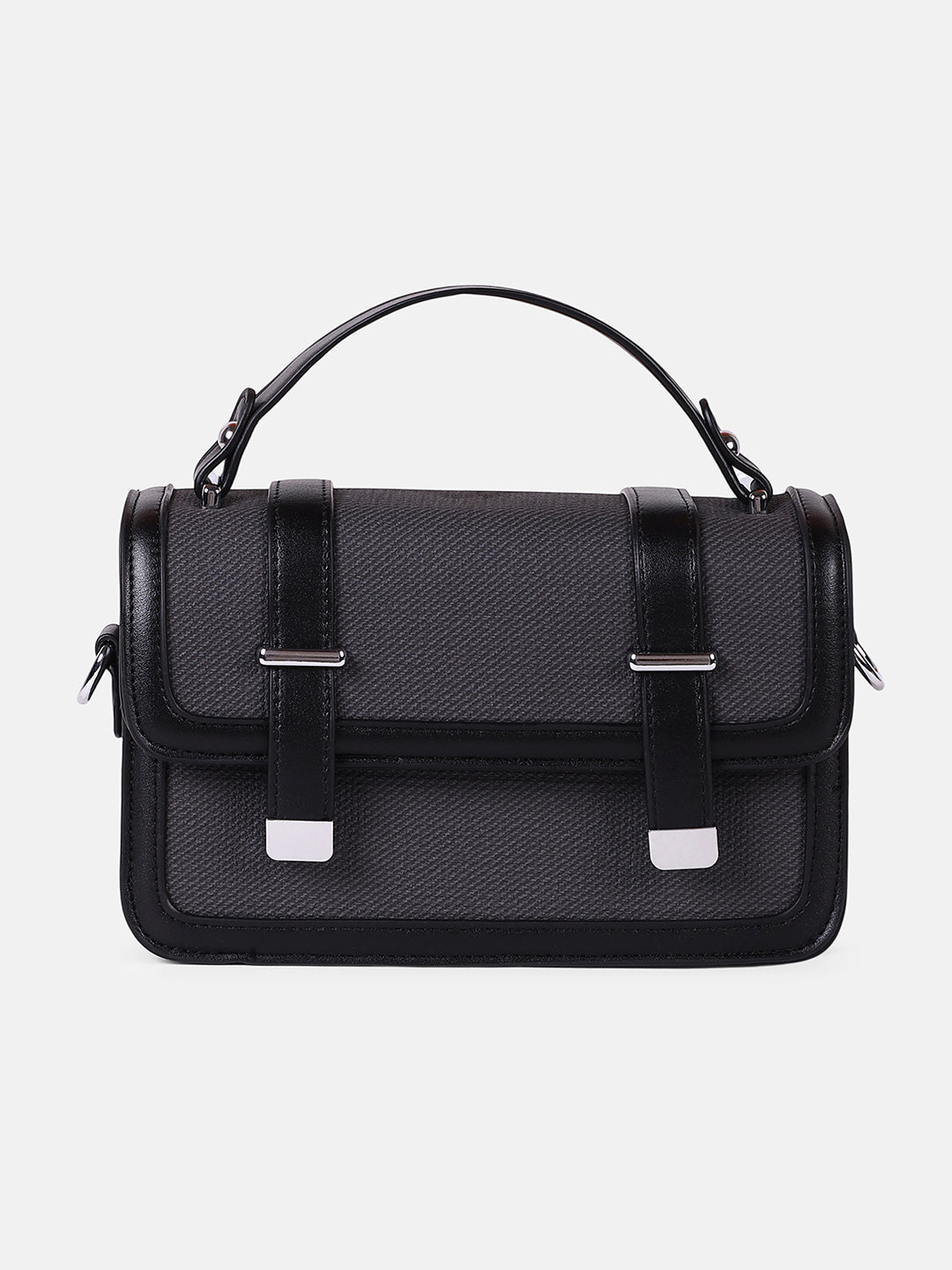 The Linea-Block Hand Bag - Onyx Black
