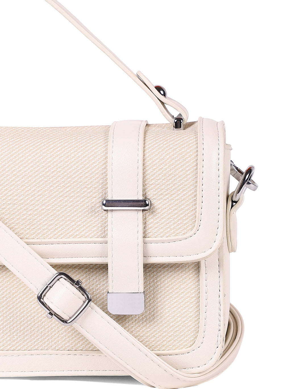 The Linea-Block Hand Bag - Cream White