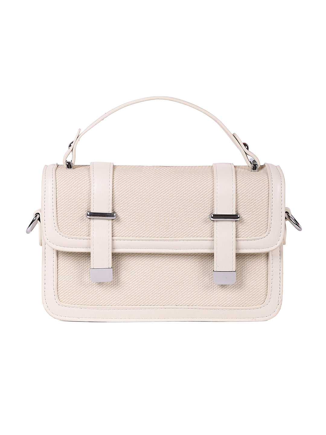 The Linea-Block Hand Bag - Cream White