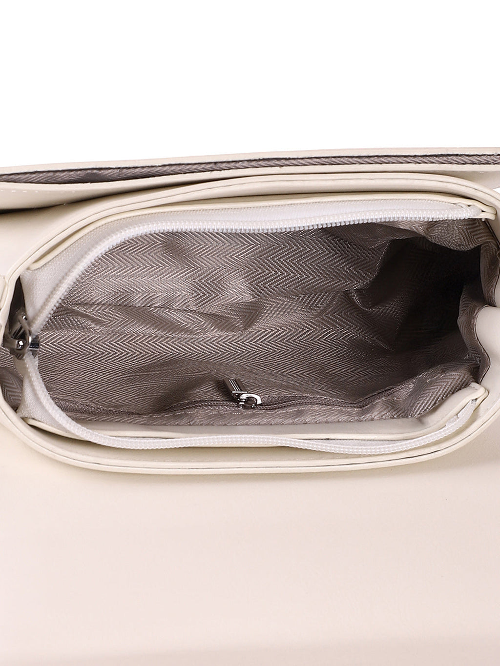 The Linea-Block Hand Bag - Cream White