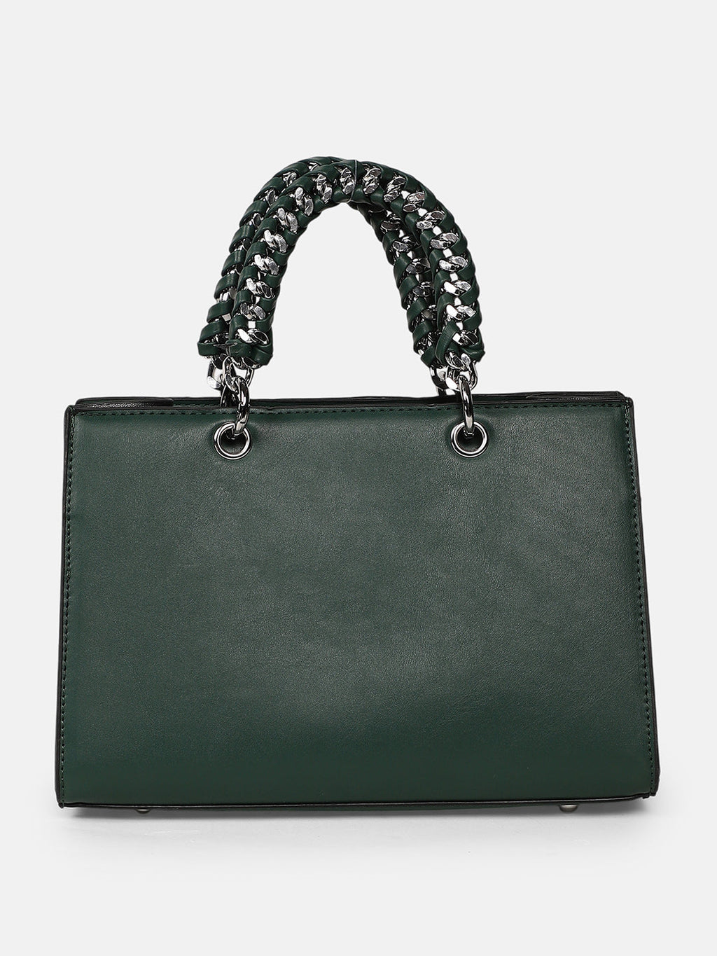 The Overlap-Chainlink Hand Bag - Emerald Green