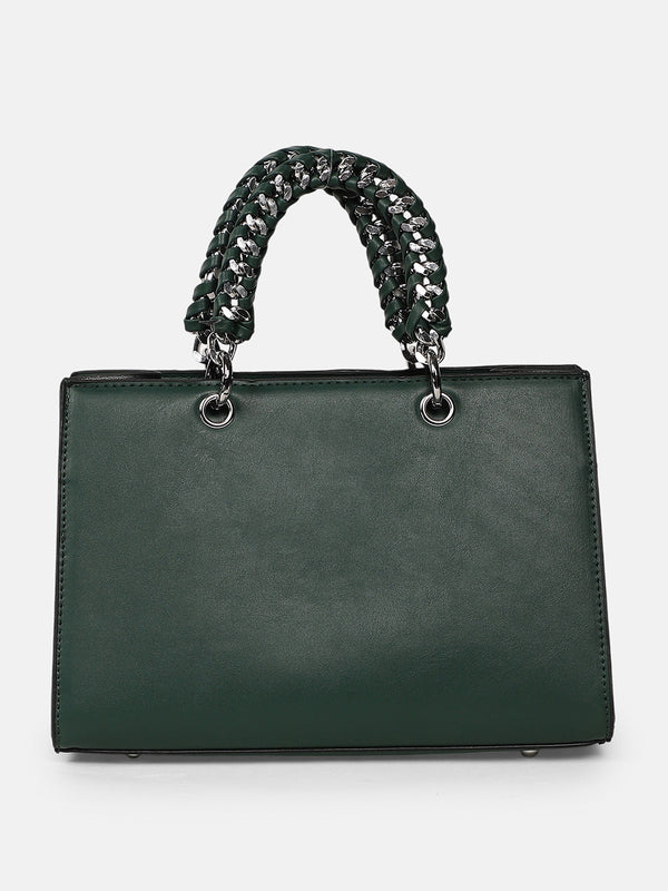 The Overlap-Chainlink Hand Bag - Emerald Green