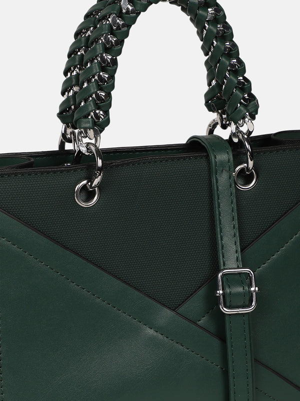 The Overlap-Chainlink Hand Bag - Emerald Green