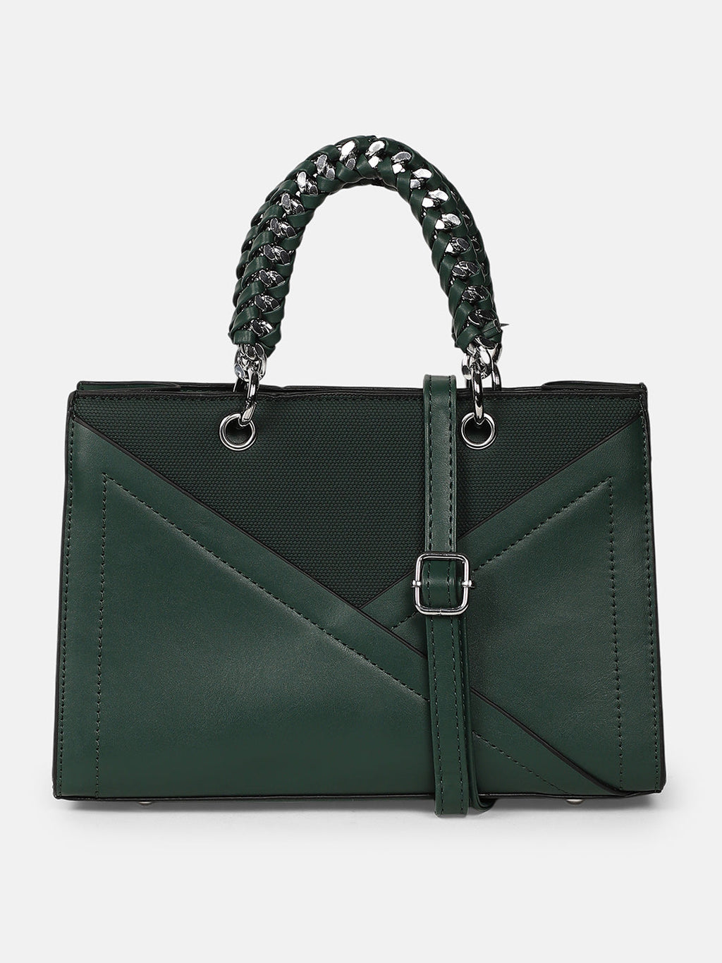 The Overlap-Chainlink Hand Bag - Emerald Green