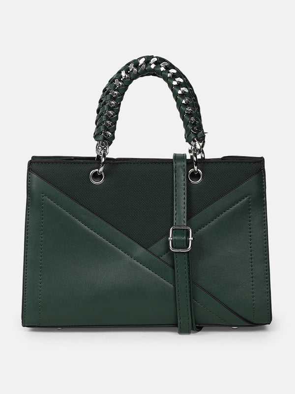 The Overlap-Chainlink Hand Bag - Emerald Green