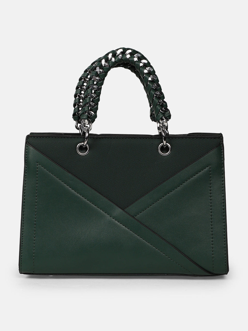 The Overlap-Chainlink Hand Bag - Emerald Green