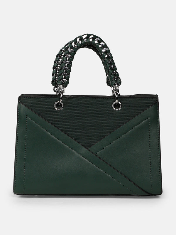 The Overlap-Chainlink Hand Bag - Emerald Green