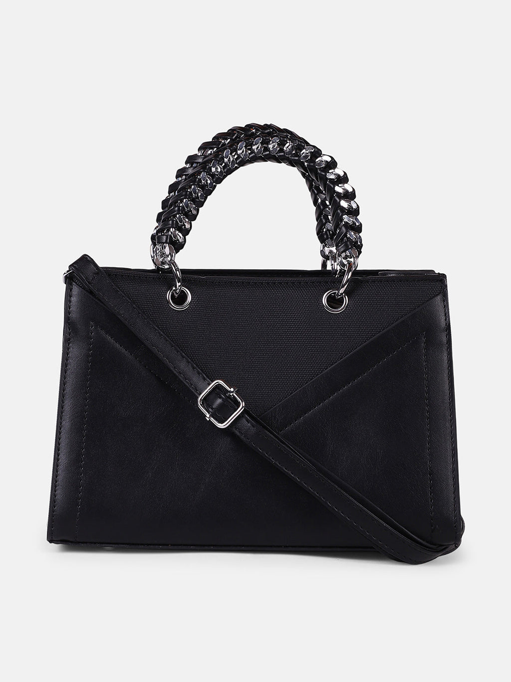 The Overlap-Chainlink Hand Bag - Onyx Black