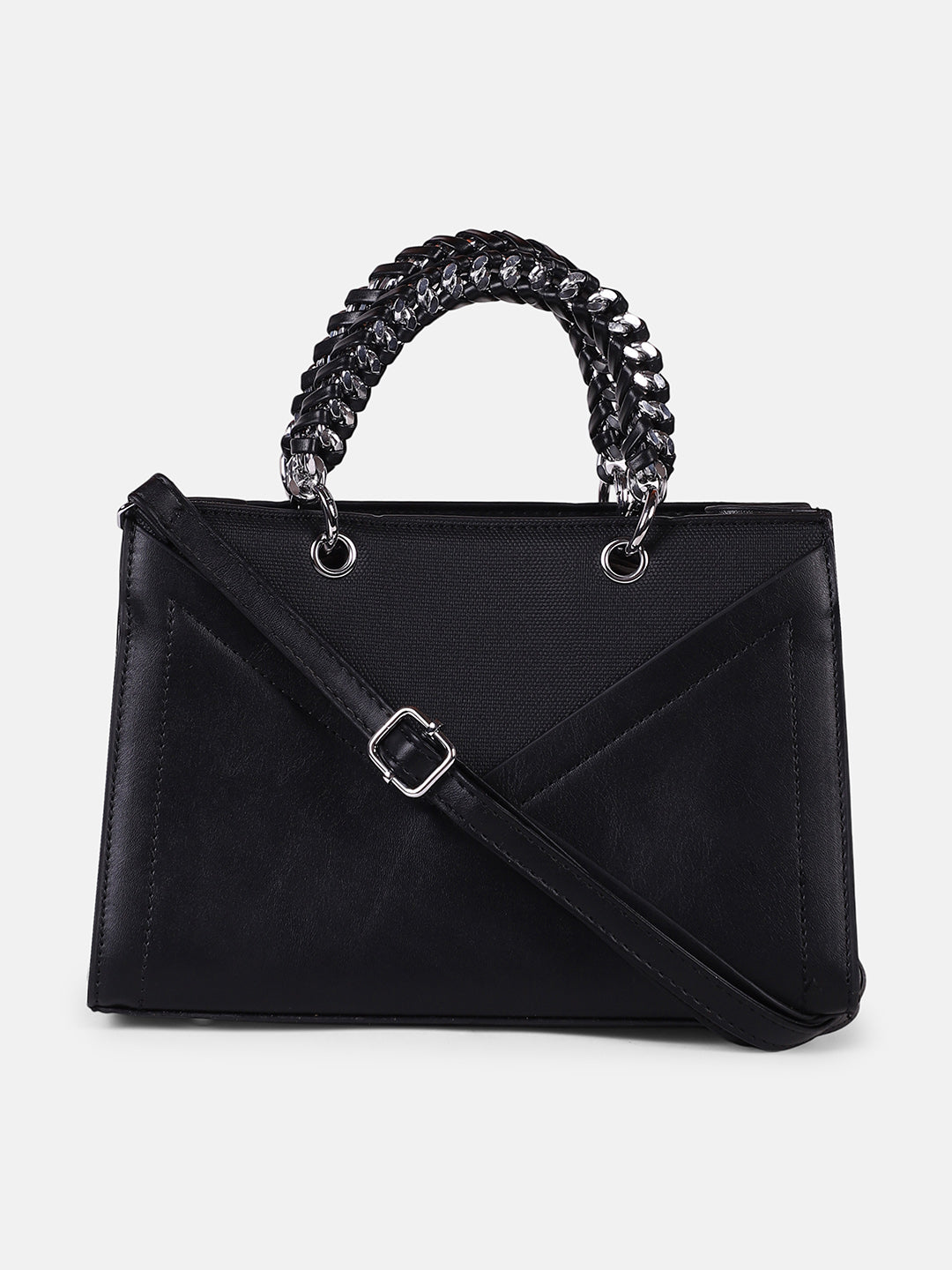 The Overlap-Chainlink Hand Bag - Onyx Black