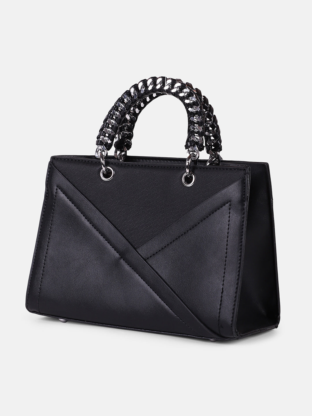 The Overlap-Chainlink Hand Bag - Onyx Black