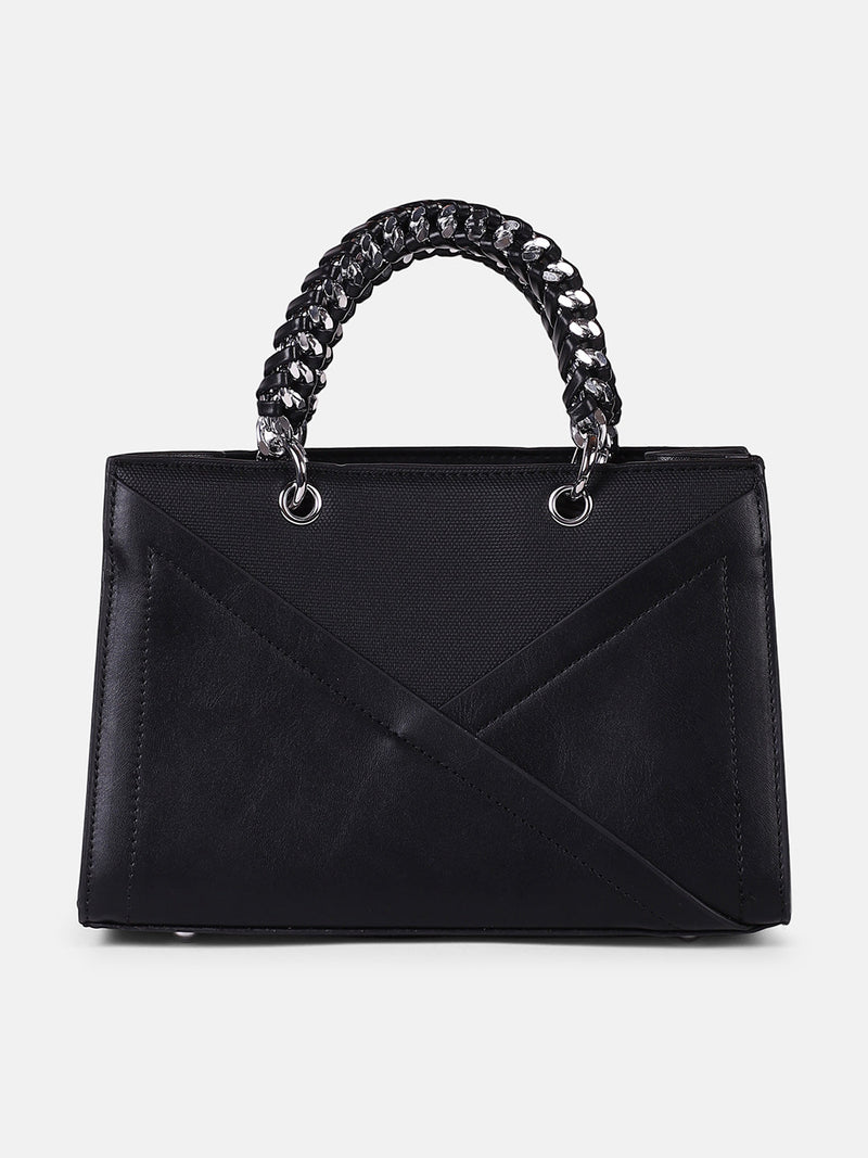The Overlap-Chainlink Hand Bag - Onyx Black