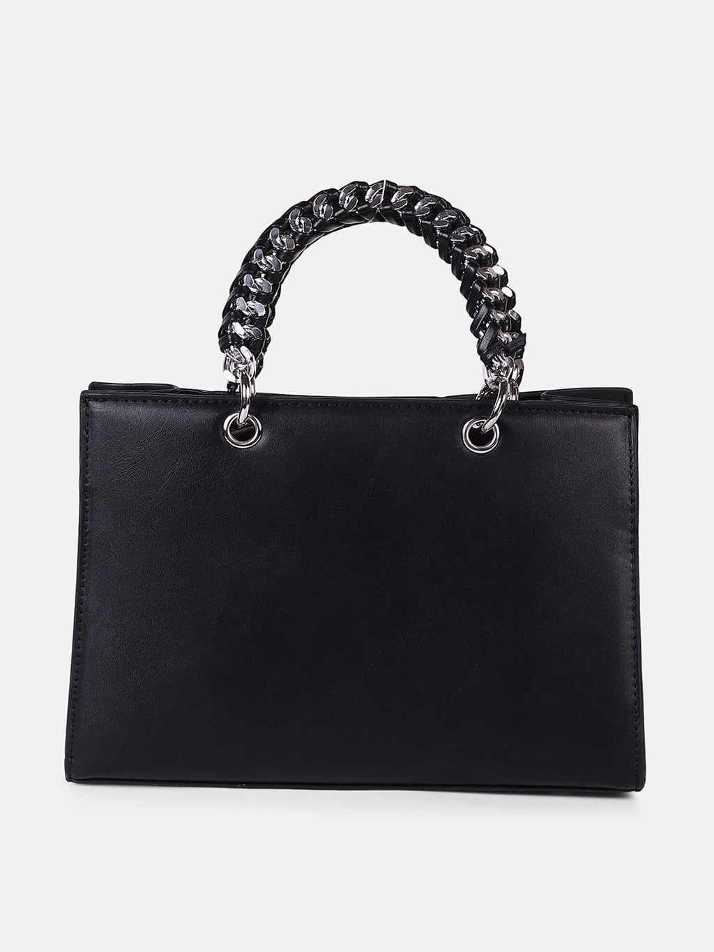 The Overlap-Chainlink Hand Bag - Onyx Black