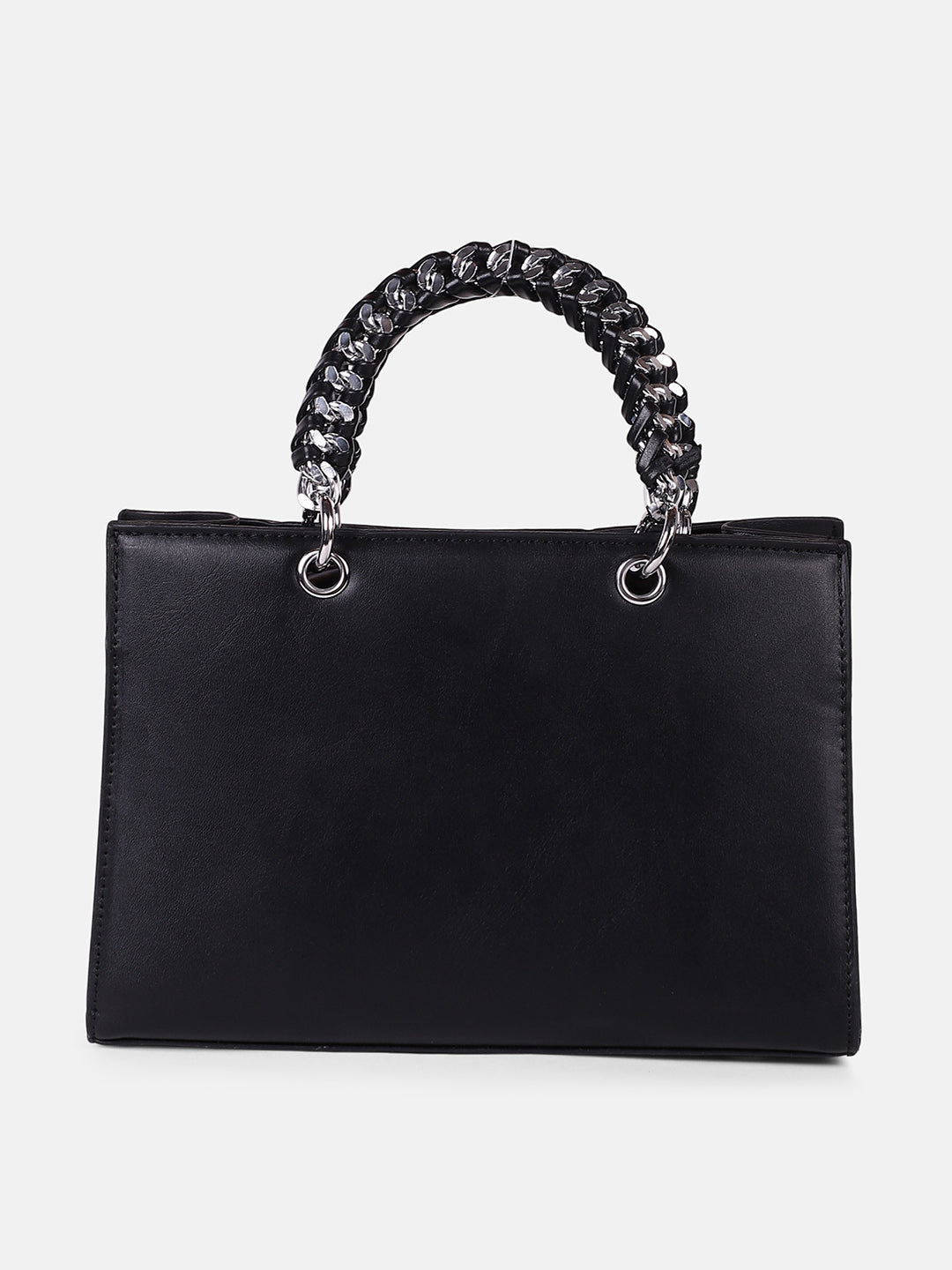 The Overlap-Chainlink Hand Bag - Onyx Black
