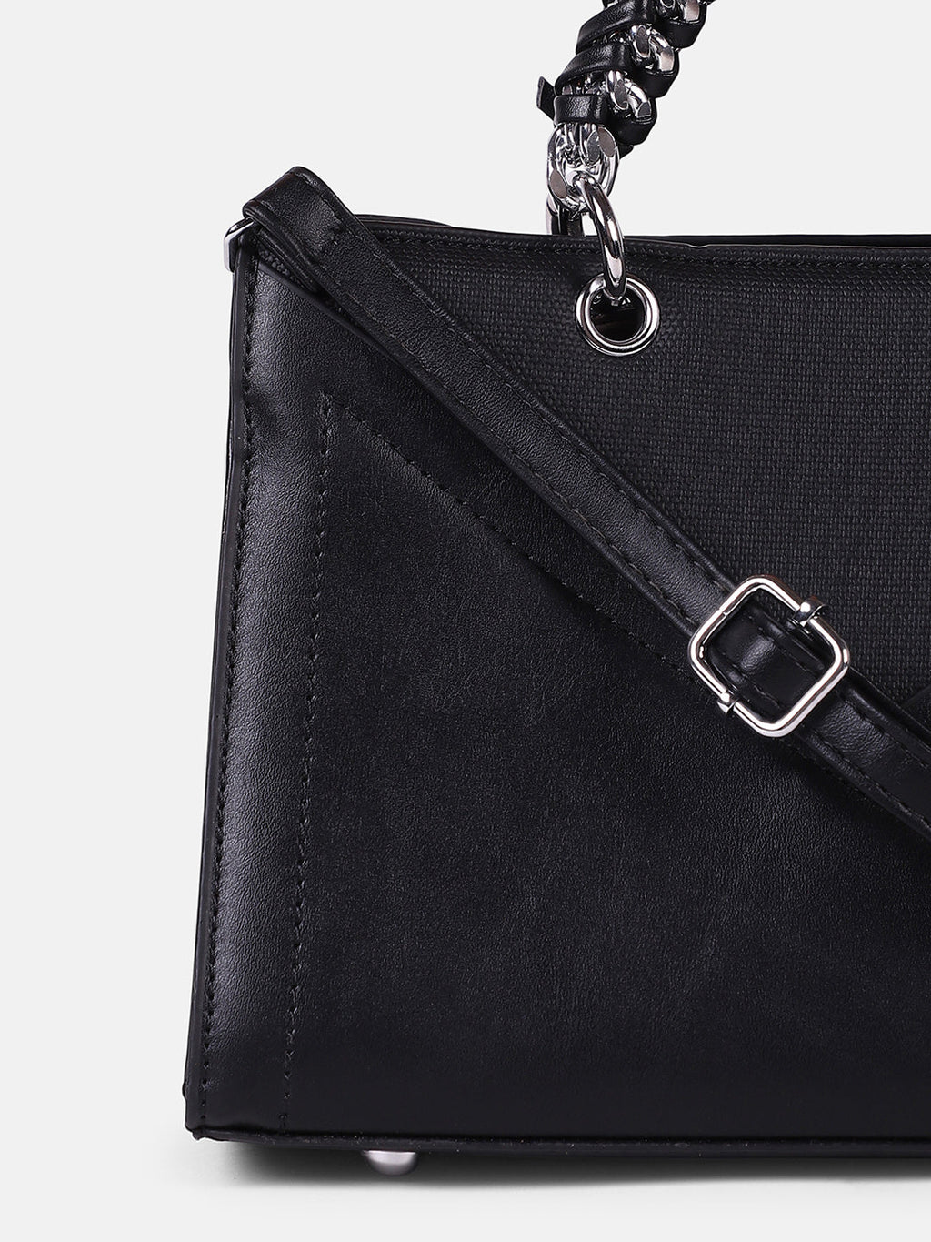 The Overlap-Chainlink Hand Bag - Onyx Black